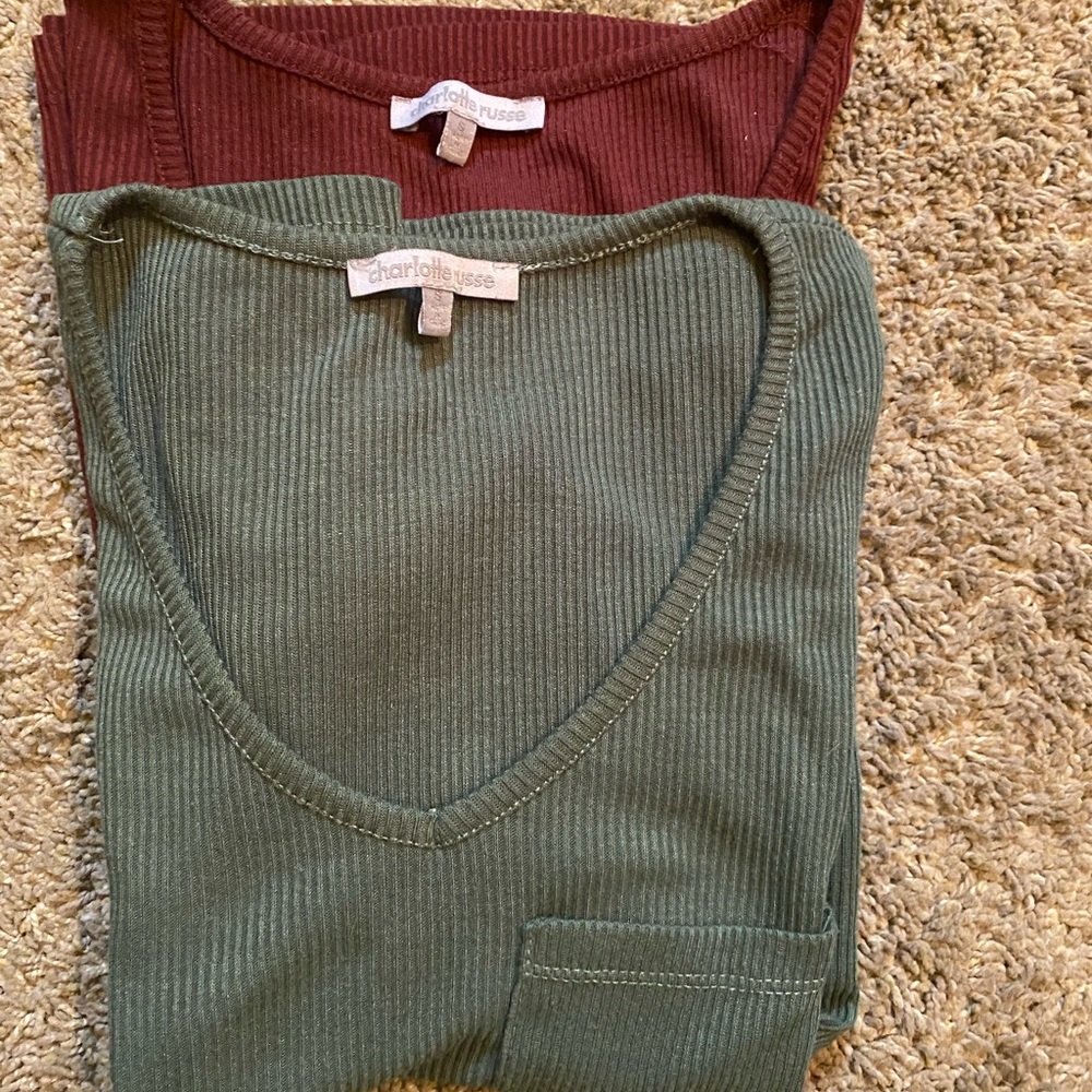 2 Charlotte Russe Ribbed T-shirts size Small